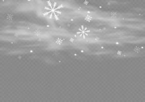 nieve y viento. elemento decorativo degradado blanco.ilustración vectorial. invierno y nieve con niebla. viento y niebla. vector