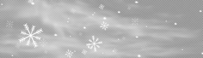 nieve y viento. elemento decorativo degradado blanco.ilustración vectorial. invierno y nieve con niebla. viento y niebla. vector