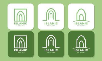Flat design islamic logo template collection vector