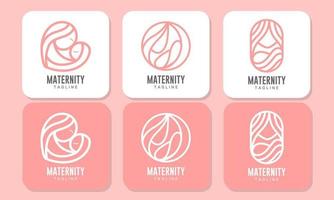 Flat design maternity logo templates collection vector