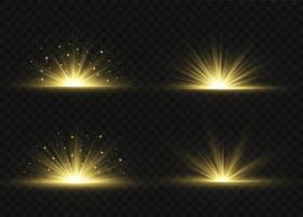 Explosion light effect. Abstract blue and yellow light rays effect background. The vector shines with golden bright light. Golden glitter burst with sparkles. Glow light effect, bright gold