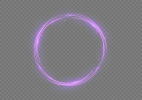 Sign of an ethereal fire portal with a strange spark of flame. Modern magic circle of witches with runes.  Decor elements for a wizard, shaman, medium. Glowing trail effect. vector