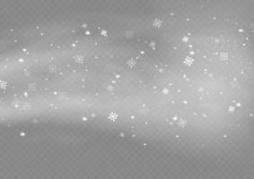 nieve y viento. elemento decorativo degradado blanco.ilustración vectorial. invierno y nieve con niebla. viento y niebla. vector