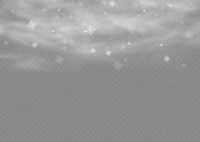 nieve y viento. elemento decorativo degradado blanco.ilustración vectorial. invierno y nieve con niebla. viento y niebla. vector