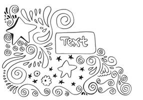 Hand drawn autumn banner with frame for your text. Hand drawn frames Vector on white background.