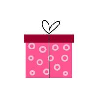 caja de regalo con patrón de círculo. ilustración para impresión, fondos, cubiertas y embalaje. la imagen se puede utilizar para tarjetas de felicitación, carteles, pegatinas y textiles. aislado sobre fondo blanco. vector