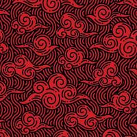 pattern of red clouds in line art design vector