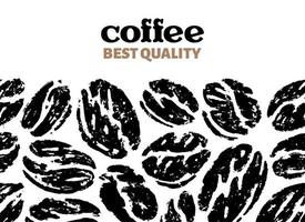 Seamless pattern of coffee beans in doodle sketch design vector