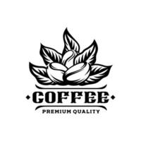 Coffee Bean logo - vector illustration, emblem,  on white background