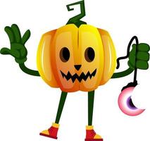 calabaza de halloween de dibujos animados vector