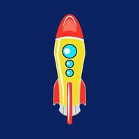 Yellow spaceship, illustration, vector on white background.