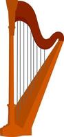 Harp instrument, illustration, vector on white background.