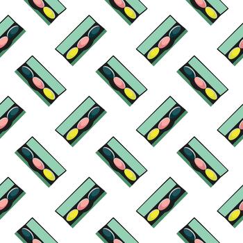 Eyeshadoow palette ,seamless pattern on white background. vector