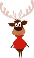 Funny moose, illustration, vector on white background.