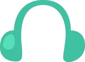 Green headphones, illustration, vector, on a white background. vector