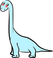 Cute brachiosaurus, illustration, vector on white background.