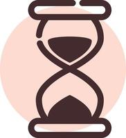 Sand timer, illustration, vector, on a white background. vector