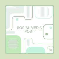 Green white social media template vector