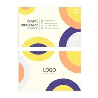 Business card with colorful design, circle pattern, vector illustration, creative and simple business card template