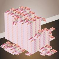 Pile of billions of indonesian rupiah money illustration vector