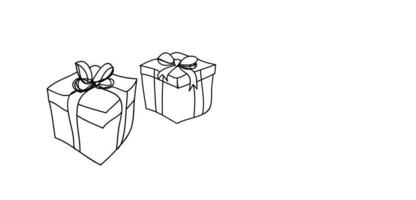 caja de regalo con lazo de cinta, dibujo de línea continua, diseño vectorial vector