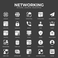 Networking Icon Pack With Black Color vector