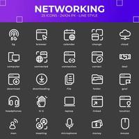 Networking Icon Pack With Black Color vector