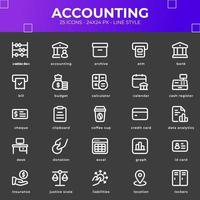 Accounting icon pack with black color vector