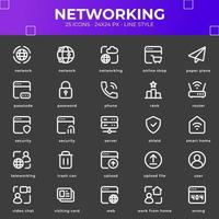 Networking Icon Pack With Black Color vector