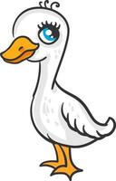 White goose, illustration, vector on white background