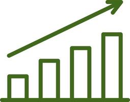 Growing graph, illustration, vector on a white background.