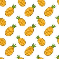 Pineapple wallpaper, illustration, vector on white background.