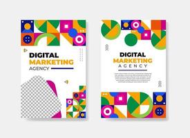 Geometric shapes colorful cover design template for corporate vector