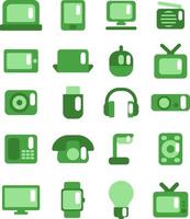 Electronic devices, illustration, vector on a white background.
