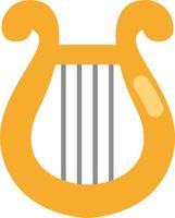 Golden lyre, illustration, vector, on a white background. vector