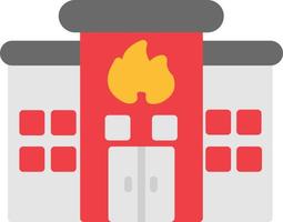 icono plano de la estación de bomberos vector