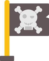 icono plano de bandera pirata vector