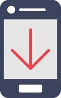 Down Flat Icon vector