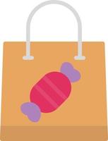 bolsa de compras, plano, icono vector