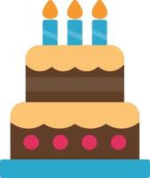 Birthday Cake Flat Icon vector