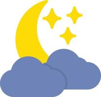 Night Flat Icon vector