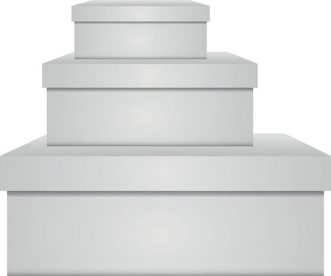 White blank cardboard boxes in various shapes and sizes