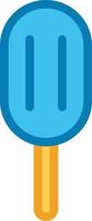 Blue ice cream on stick, illustration, vector on a white background.