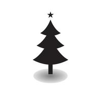 Christmas tree icon and star, vector flat object. Vector illustration isolated on white background