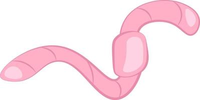Pink worm, vector or color illustration.