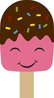 Happy ice cream, illustration, vector on white background.