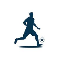 vector graphic of soccer player silhouette isolated on white background