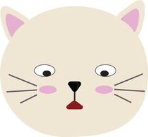 Cats head, illustration, vector on white background.