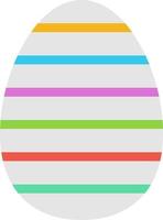 Huevo blanco con rayas, ilustración, vector sobre fondo blanco.