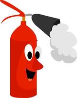 Fire extinguisher, illustration, vector on white background.